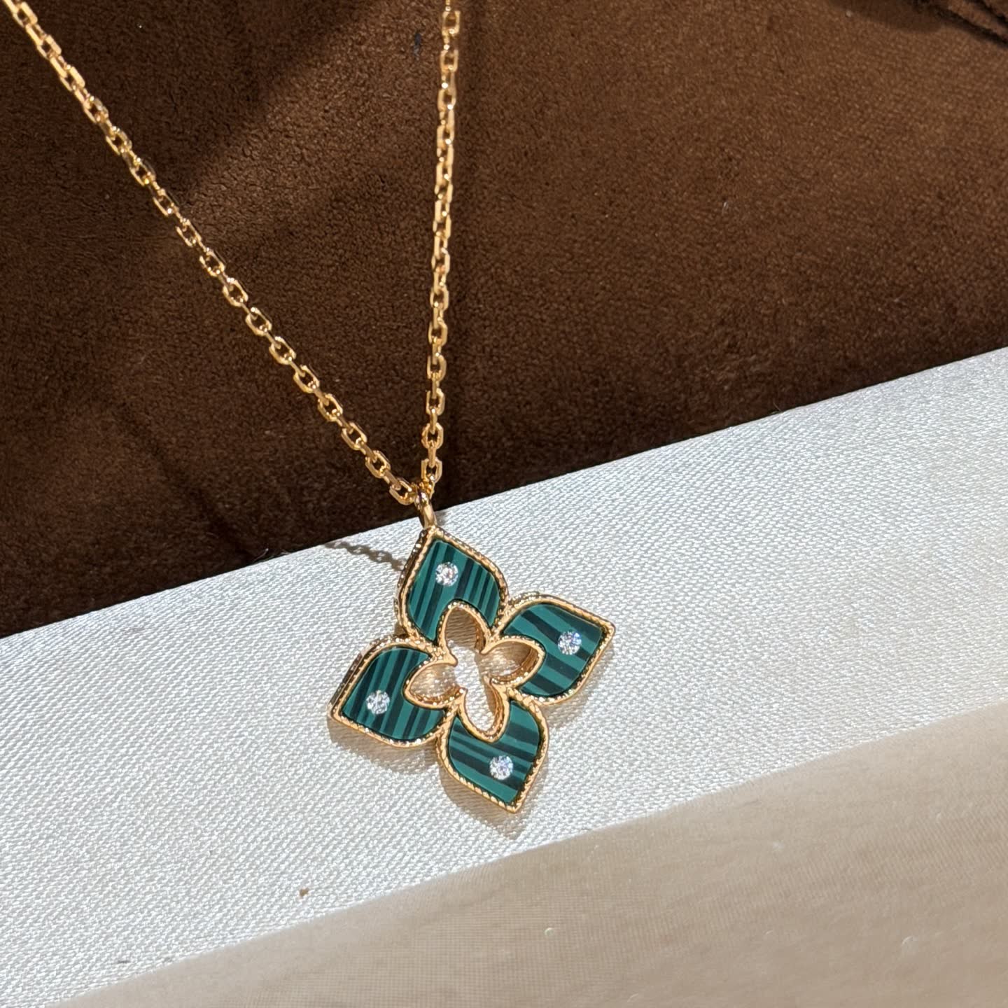 Van Cleef & Arpels Alhambra Gold and Enamel Diamond Necklace Van Cleef & Arpels Alhambra Gold and Enamel Diamond Necklace